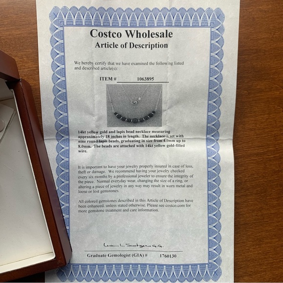 Gorgeous Lapis and 14kt Yellow Gold Graduated Beaded Necklace - Picture 6 of 6